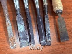 USED Japanese Chisel Nomi Set 10pcs Carpentry Tools Woodworking Tool Vintage