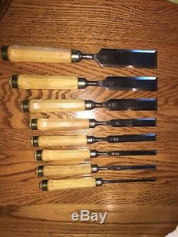 Ulmia Hirsch FWB Woodworking Chisels Set Of 8 Made in W. Germany