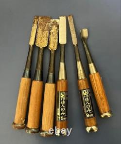 Unbranded Chisels 6pc Set Bag Included Woodworking Hand Tools Vintage