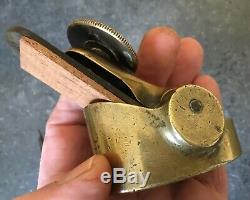 Unusual Old Antique Bronze Small Miniature Woodwork Plane + Trammel Head