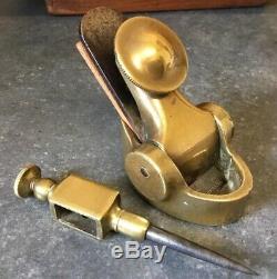 Unusual Old Antique Bronze Small Miniature Woodwork Plane + Trammel Head