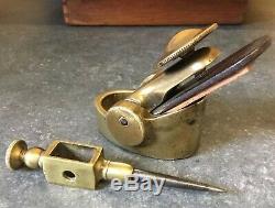 Unusual Old Antique Bronze Small Miniature Woodwork Plane + Trammel Head