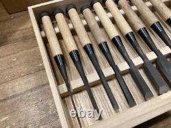 Used Kiyohisa Chisel Set Of 10 Wood Carpentry Tool With Box Very Rare Item