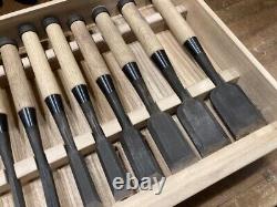 Used Kiyohisa Chisel Set Of 10 Wood Carpentry Tool With Box Very Rare Item