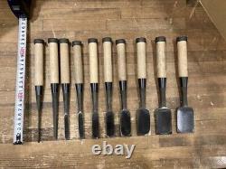 Used Kiyohisa Chisel Set Of 10 Wood Carpentry Tool With Box Very Rare Item