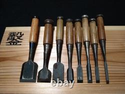 Used Koeshiko Chisel Set 8 Pieces Woodworking Tools Natural Whetstone DIY