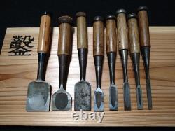 Used Koeshiko Chisel Set 8 Pieces Woodworking Tools Natural Whetstone DIY
