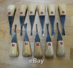 Used flexcut wood carving tools, palm chisels, 11 piece set flexcut chisels