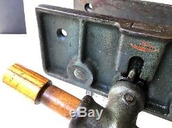 VINTAGE CRAFTSMAN 10 Jaw Woodworking Under Bench Vise Cast Iron Vice Made In US
