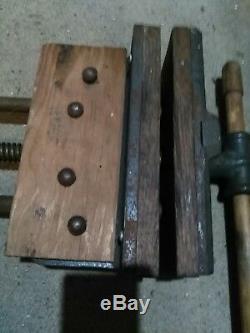 VINTAGE CRAFTSMAN 10 Jaw Woodworking Wood Bench Vise Cast Iron Vice Made In USA