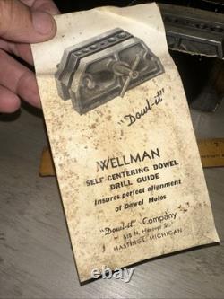 VINTAGE Dowl-It Wellman Self-Centering Dowel Drill Guide Model A Woodworking