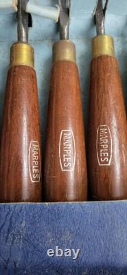 VINTAGE MARPLES No. 60 WOOD CARVING TOOLS CHISELS SET OF 12 IN ORIGINAL BOX