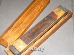 VINTAGE PIKE LILY WHITE WASHITA SHARPENING STONE 9 x 2 LABELLED IN WOOD BOX