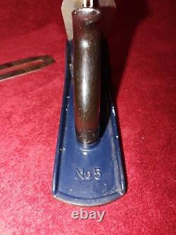 VINTAGE STANLEY BAILEY USA No 5 SMOOTH BOTTOM WOODWORKING 14 WOOD PLANE READ