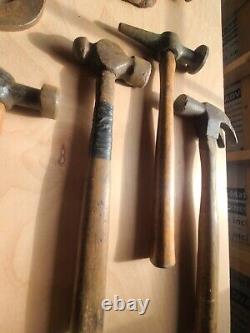 VTG LOT OF 10 CARPENTERS WOODWORKING TOOLS SAWS PLANES, Atkins, Great, HAMMERS