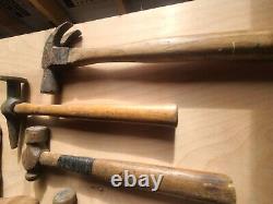 VTG LOT OF 10 CARPENTERS WOODWORKING TOOLS SAWS PLANES, Atkins, Great, HAMMERS