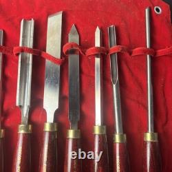 VTG LOT Of 8 Record Power HHS Standard Woodturning Chisels Woodworking Set HTF