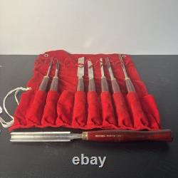VTG LOT Of 8 Record Power HHS Standard Woodturning Chisels Woodworking Set HTF