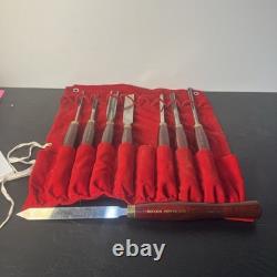 VTG LOT Of 8 Record Power HHS Standard Woodturning Chisels Woodworking Set HTF