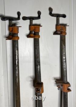 VTG Pony/Jorgensen 60in Woodworking Cast Iron Pipe Clamps Made in USA