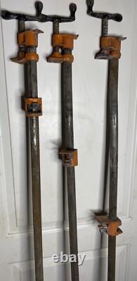 VTG Pony/Jorgensen 60in Woodworking Cast Iron Pipe Clamps Made in USA