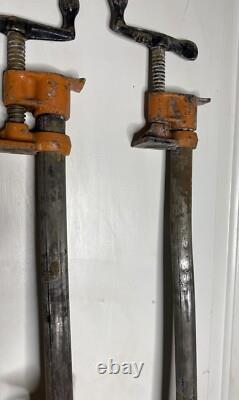VTG Pony/Jorgensen 60in Woodworking Cast Iron Pipe Clamps Made in USA
