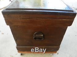 Victorian Vintage Wooden Tool Box Chest 37 x 21 Carpenter Woodworker. 1800s