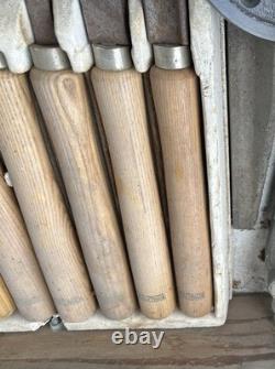 Vintage 8-piece Set Great Neck Wood Working Gouges & Chisels Large