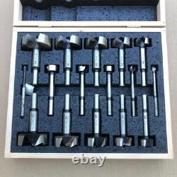 Vintage AUSTRIA FISCH 16 Pcs Forester Bit Set 3/16 to 2-1/16 Woodworking Tools