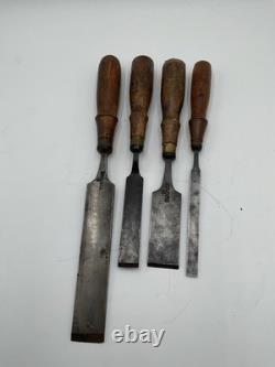 Vintage Antique Lot Of 4 Buck Bros Woodworking Chisels
