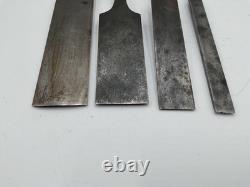 Vintage Antique Lot Of 4 Buck Bros Woodworking Chisels