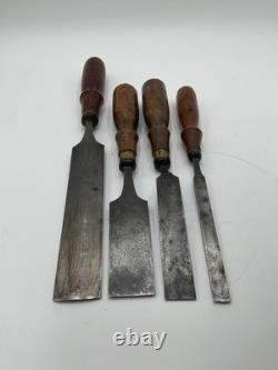 Vintage Antique Lot Of 4 Buck Bros Woodworking Chisels