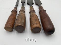 Vintage Antique Lot Of 4 Buck Bros Woodworking Chisels