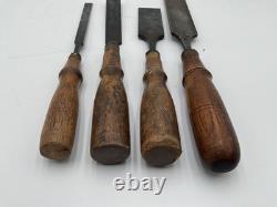 Vintage Antique Lot Of 4 Buck Bros Woodworking Chisels
