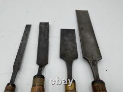 Vintage Antique Lot Of 4 Buck Bros Woodworking Chisels