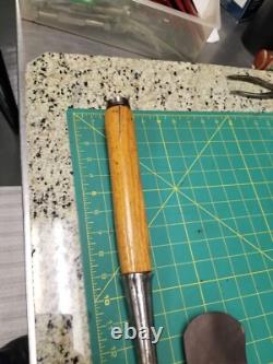 Vintage Antique Timber 2 Framing Slick Chisel Woodworking With Leather Sheath