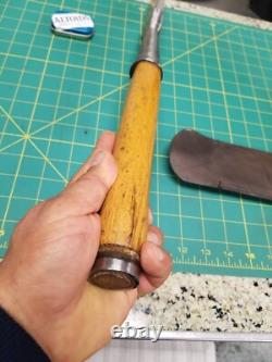 Vintage Antique Timber 2 Framing Slick Chisel Woodworking With Leather Sheath