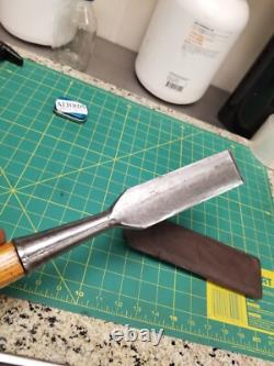Vintage Antique Timber 2 Framing Slick Chisel Woodworking With Leather Sheath
