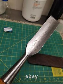 Vintage Antique Timber 2 Framing Slick Chisel Woodworking With Leather Sheath