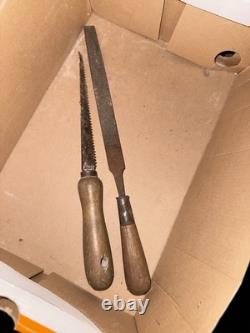 Vintage Antique Wood Chisel Tools For Woodworking Lot Of 10