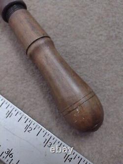 Vintage BF Williams Adjustable Auger Bit T Handle Wood Handles Grips Woodworking