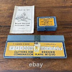 Vintage Boxed Record 050A Combination Plane England. 1940s. Excellent Condition