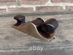 Vintage Brass & Rosewood Chariot Plane Woodworking Old Tool