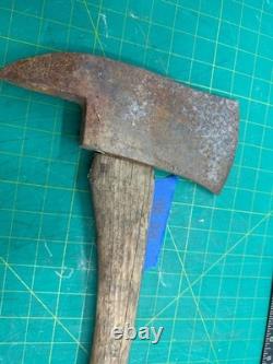 Vintage Broad Axe with Curved Hickory Handle Barn Find Woodworking Tool