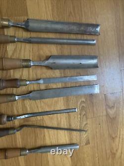 Vintage Buck Bros Wood Working Chisels Carving lot of 8 tools