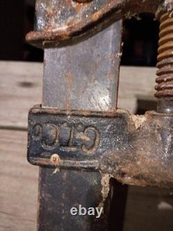 Vintage C. T. Co. 72 Ft Bar Clamp Heavy Duty Woodworking Tool Red Handle
