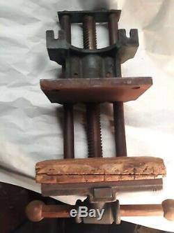 Vintage Chas Parker No. 445W 7in Quick Release Woodworking Vise