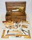 Vintage Childs Toy Tool Chest Box + 20 Wood Working Tools / Carpenter