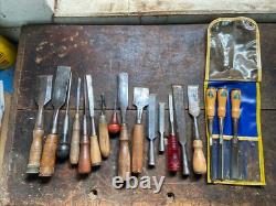 Vintage Chisel Lot Buck, Samson, Sheffield, Santo, Etc. Woodworking Chisel Lot