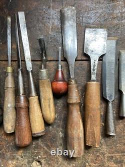 Vintage Chisel Lot Buck, Samson, Sheffield, Santo, Etc. Woodworking Chisel Lot